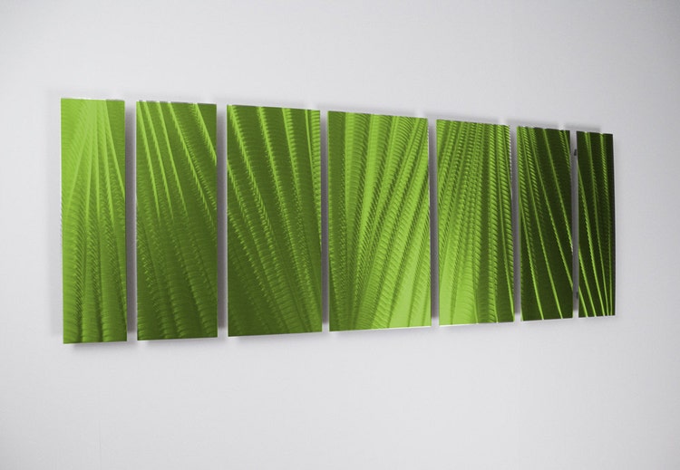 Green Metal Wall Art Panels Contemporary Aluminum by DV8Studio