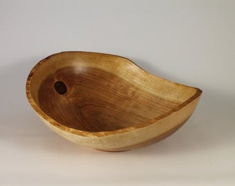 Lovely Christmas Gift! Wood Salad Bowl or Fruit Bowl Handturned from Reclaimed Black Cherry Wood
