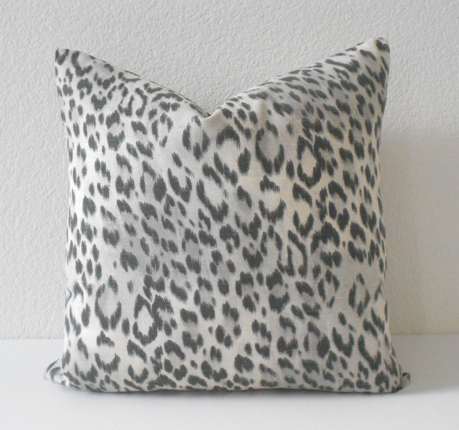 Double sided Gray Animal Print Leopard Decorative Pillow Cover