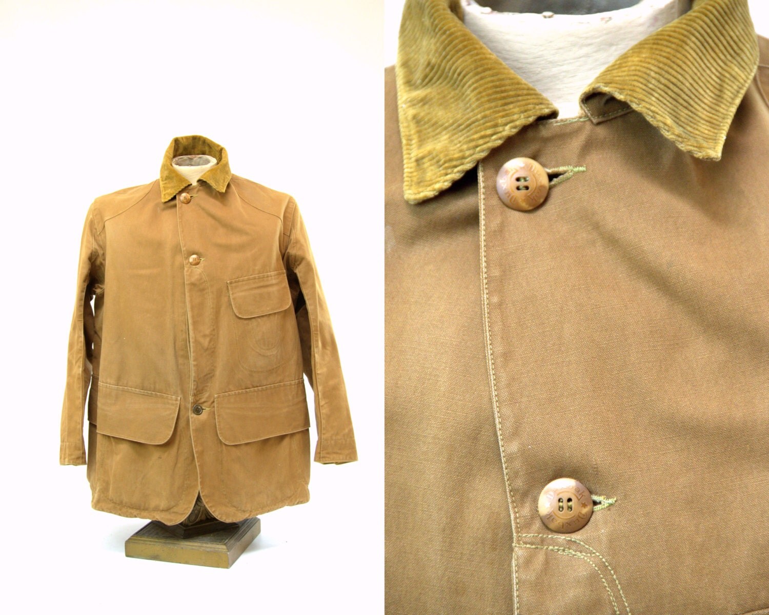 1930s DUXBAK Hunting Jacket Waterproof Canvas Work Wear Field