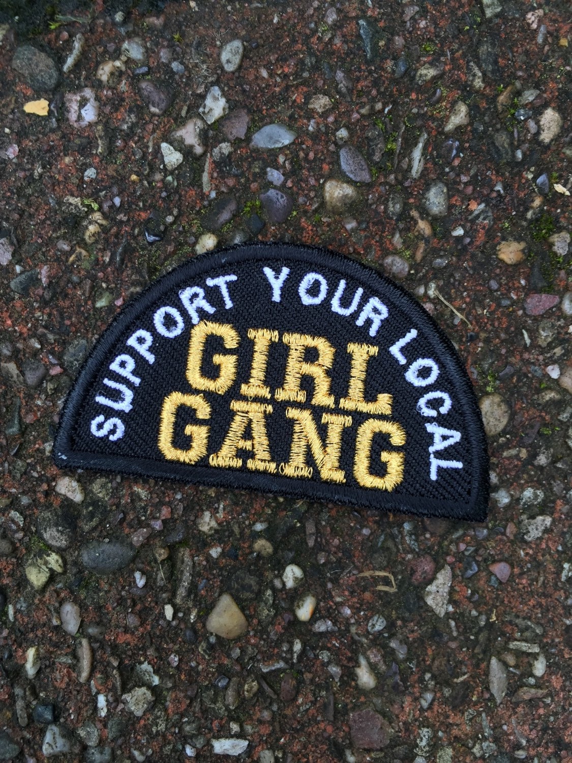 GIRL GANG embroidered iron on patch / by halfstitchembroidery