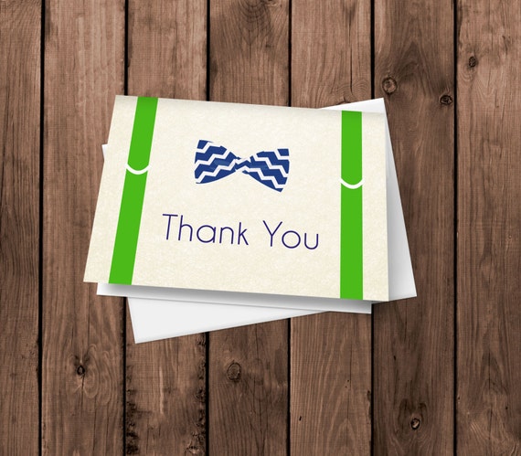 Chevron Little Gentleman Thank You Cards Notecards