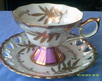 Vintage Lusterware Tea Cup and Saucer
