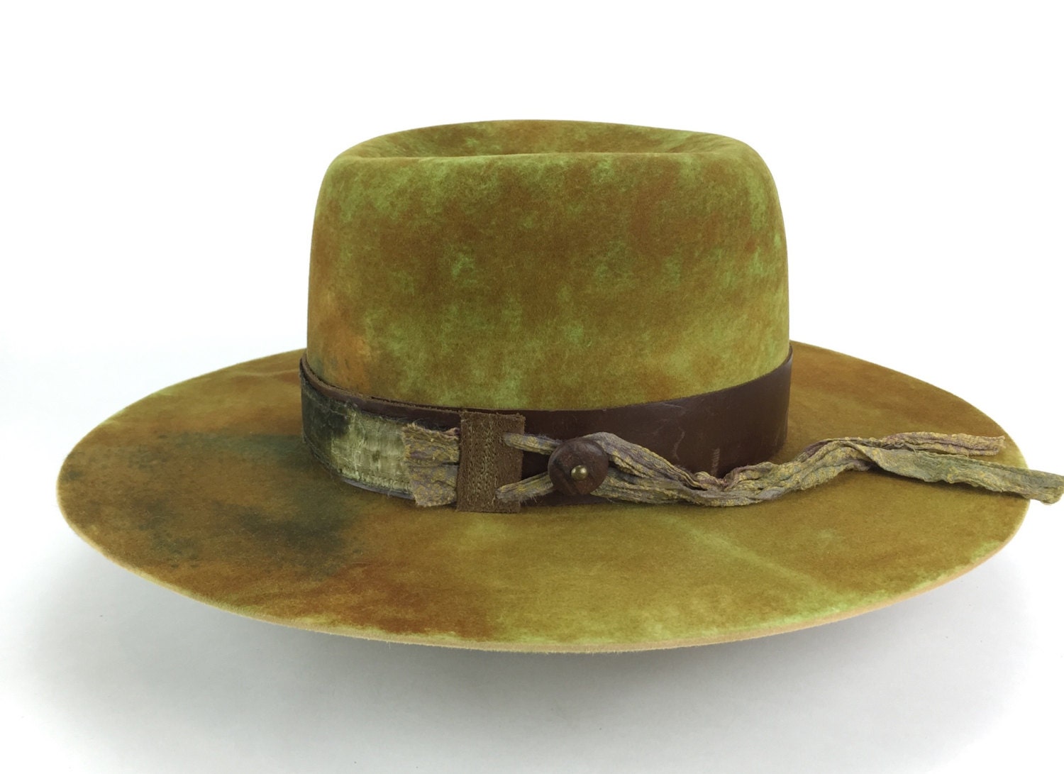 handdyed beaver blend western hat with custom leather by hatWRKS