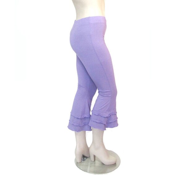 4x pants yoga Pants Ruffled Plus Cuffed Capris by Size Organic Yoga