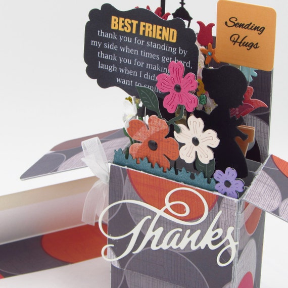 explosion box card thank you card in a box card for her