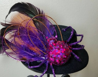 Halloween Web Queen Mini Top Hat Fascinator