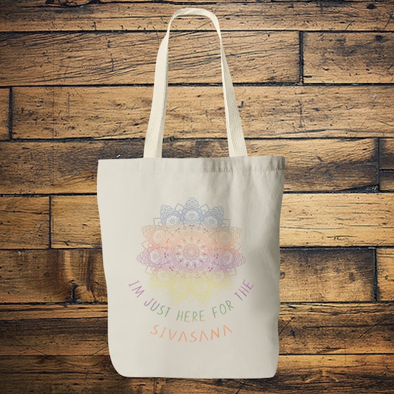 SIVASANA YOGA BAG- Tote bag - Yoga bag - Mandala bag -Yoga tee - Hippie bag - Screen print - Back to school - Tote - Namaste - Bag for Life