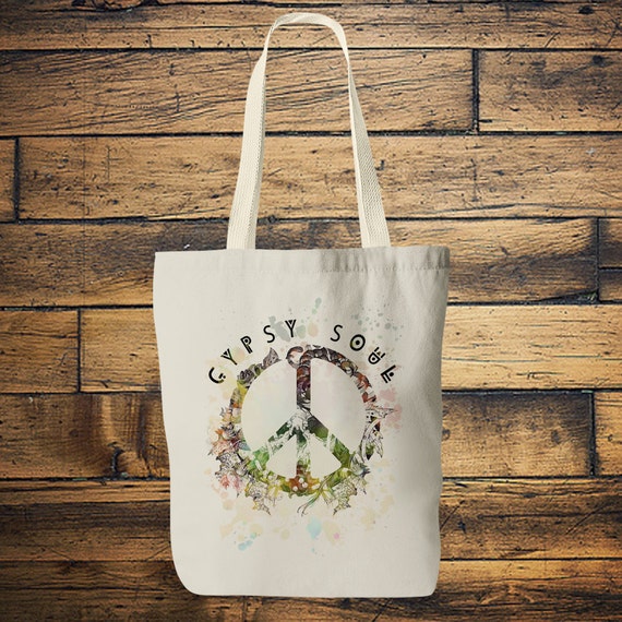 GYPSY SOUL TOTE - Yoga bag - Mandala - Hippie bag - Screen print - Back to school - Yoga - Tote Bag - Bag for Life - Boho - Student