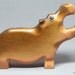 Toy Hippo wooden brown grey colourful with open mouth Size:15,5 x 11,0 x 3,0 cm (bxhxs) approx. 123,0 gr.