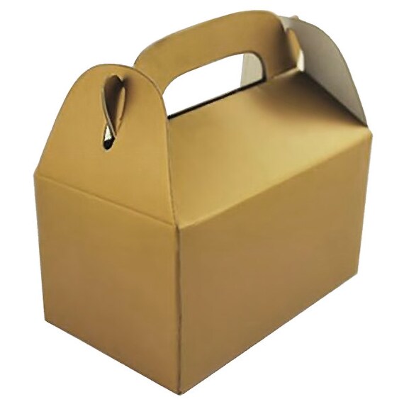 Gold Cardstock Favor Boxes Set of 6 3 x 1.75 x 3 Inches