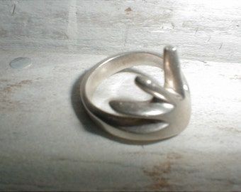 Modernist Mexican Silver Ring *Abstract* Size 8