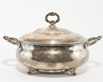 Vintage Silver Plate Serving Dish, English Silver Mfg Dish