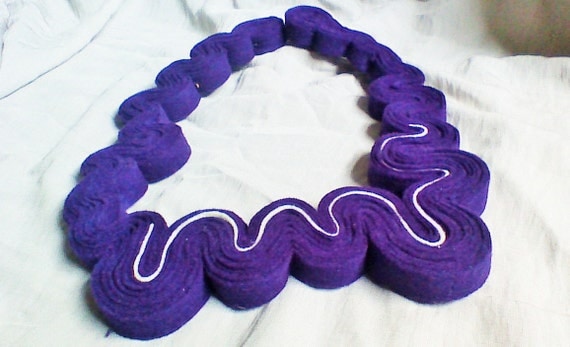 Items Similar To Felt Statement Necklace Purple Felt Necklace Felted