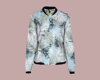 ALOHA bomber jacket with tropical print