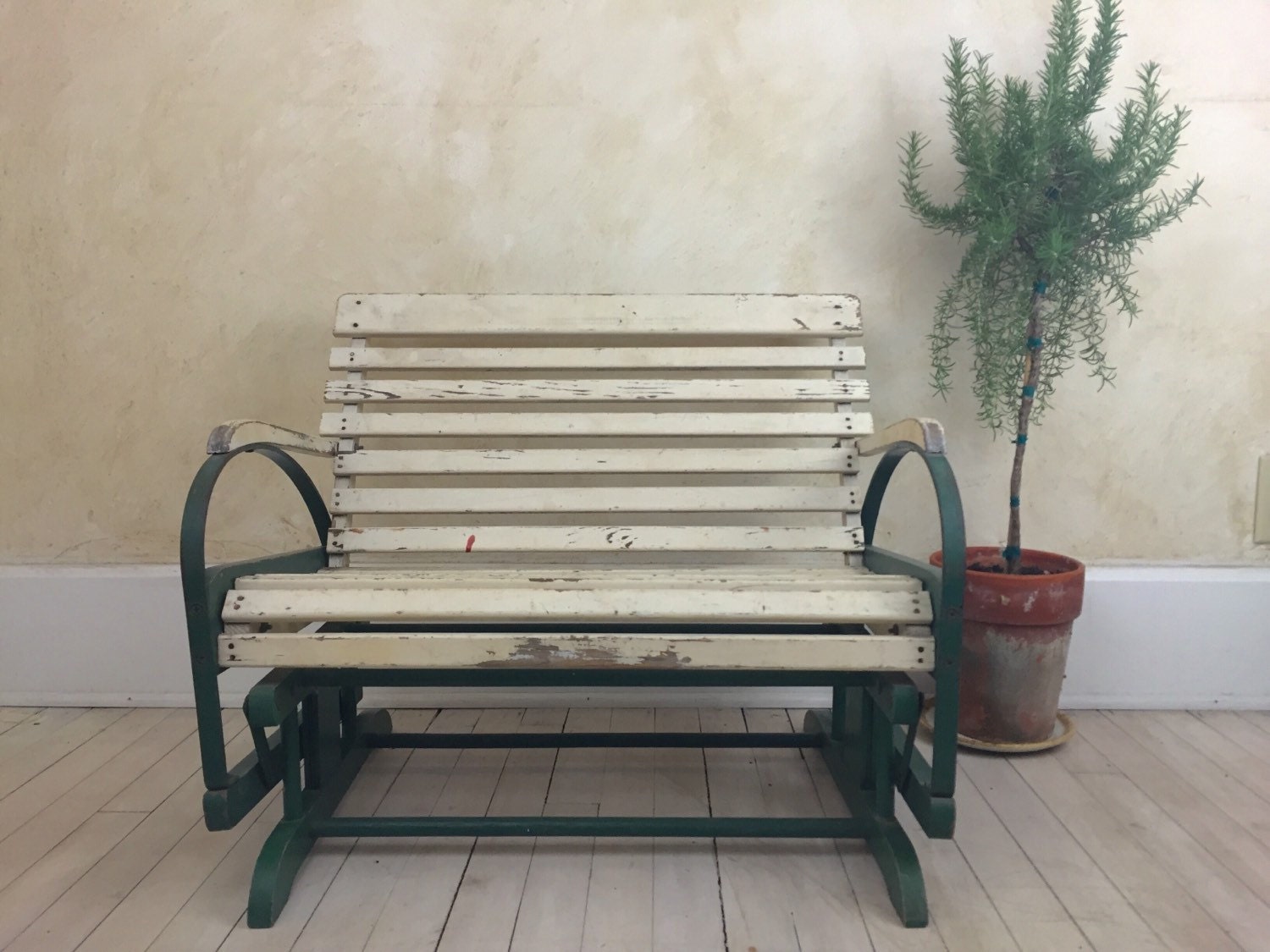 Childrens Wooden Glider Bench Vintage Porch Decor ROK O GLIDER