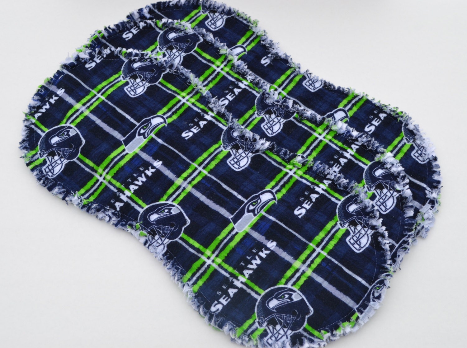 Seahawks NFL burp cloths burp rags set of 3 contoured