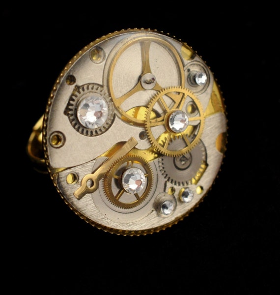 OOAK GORGEOUS RING steampunk art jewelry watch movement nice gift by WinTouchStuff steampunk buy now online OOAK GORGEOUS RING steampunk art jewelry watch movement nice gift by WinTouchStuff steampunk buy now online
