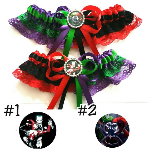 Harley Quinn and The Joker half n half Satin/Satin and Lace