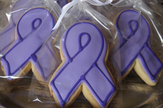 Items similar to Domestic Violence Awareness Purple Ribbon Cookies ...
