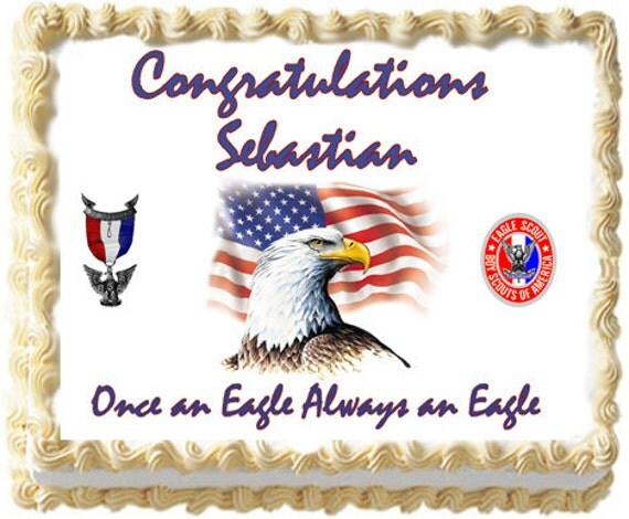 Eagle Scout Boy Scouts Edible icing sheet custom cake Eagle Scout Boy Scouts Edible icing sheet custom cake