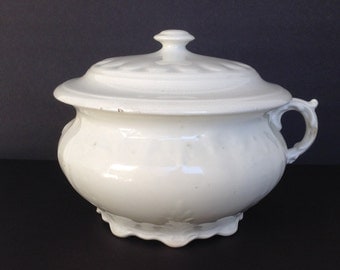Antique Chamber Pot marked Smith Phillips Semi Porcelain with Lid