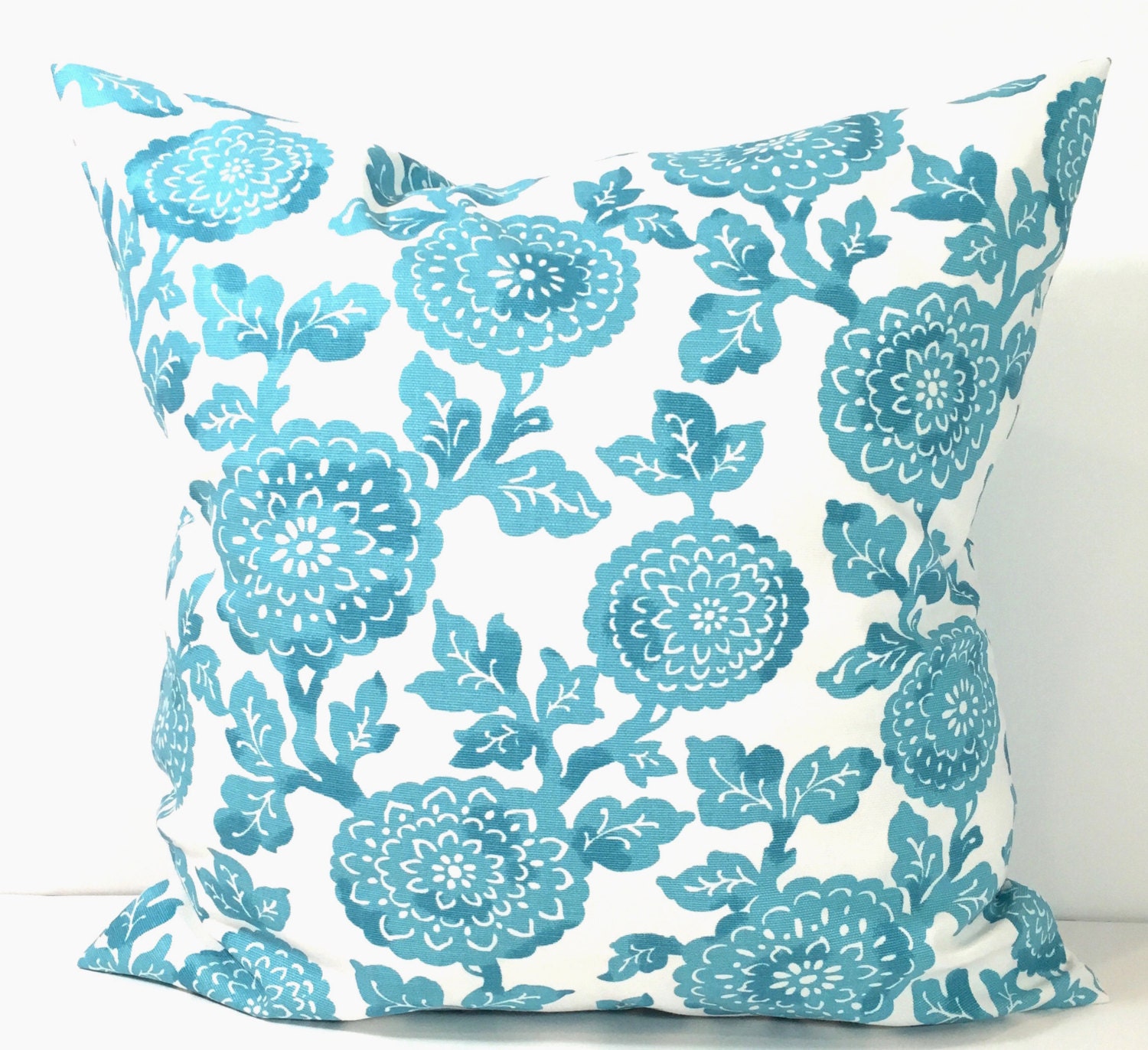 BLUE PILLOWS Floral Pillow Cover Decorative by ElemenOPillows