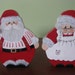 Mr and Mrs. Santa Claus, Christmas, Shelf sitter, handpainted, red