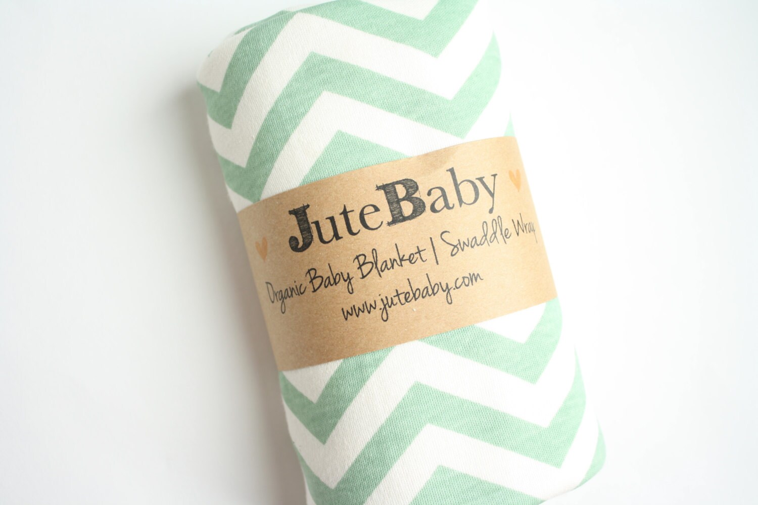 Mint Chevron Organic Baby Blanket Receiving Blanket by