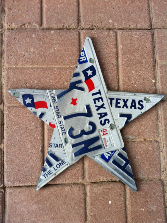 Texas Lone Star License Plate Art by SIMCA10 on Etsy