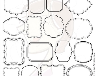 Digital Scrapbook Frames Download VECTOR Clip Art Commercial Use DIY Invitations Teacher Label Tags Transparent Middle Jpg Png Images 10139