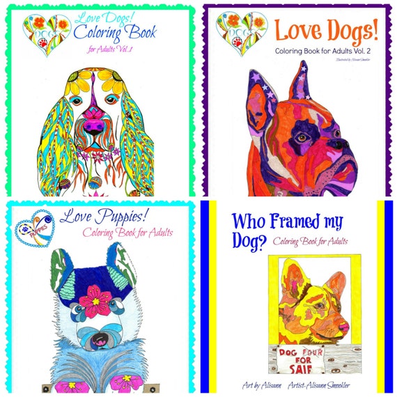 Book Sale Dog Coloring Books for Adults MAY by AbeesArtStudio