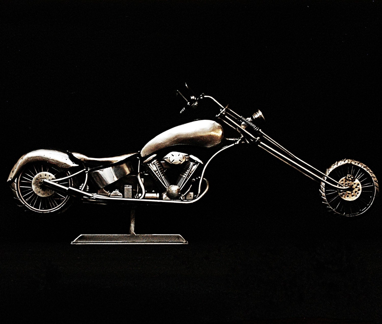 Custom Chopper motorcycle sculpture custom metal workcustom
