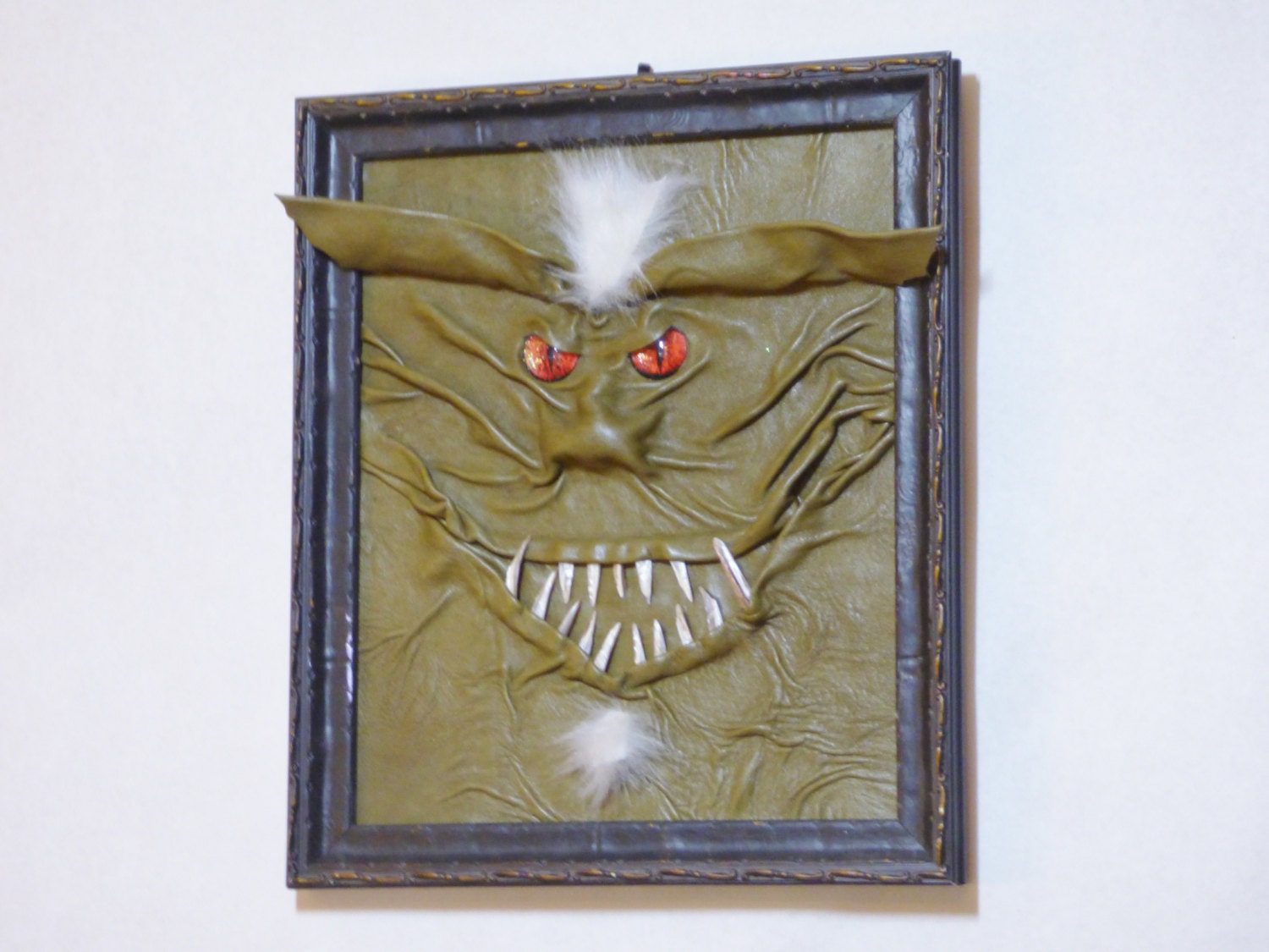 Demon Leather 3D Leather Wall Art Framed Picture Portrait