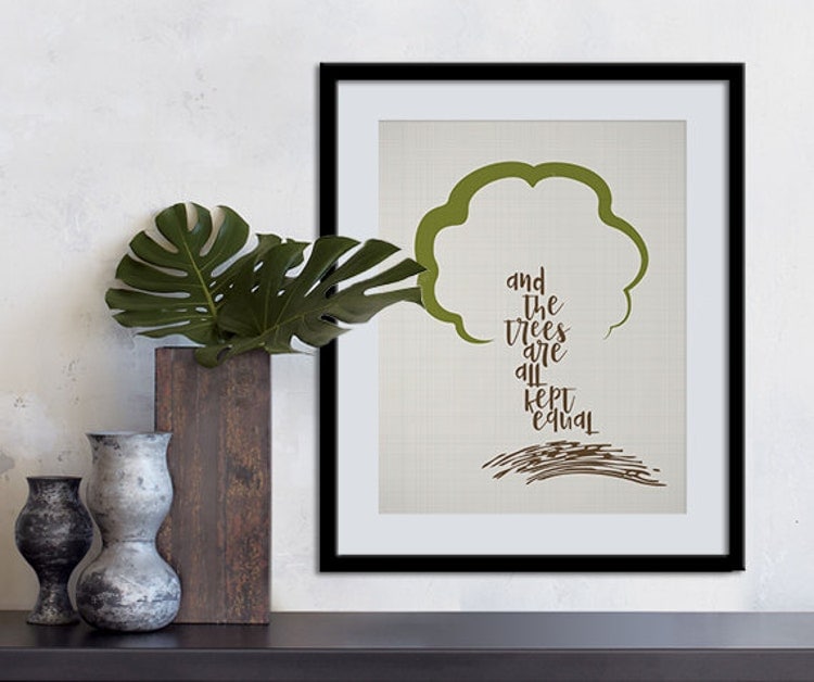 The Trees / Rush inspired song lyrics art print by LyricalArtworks