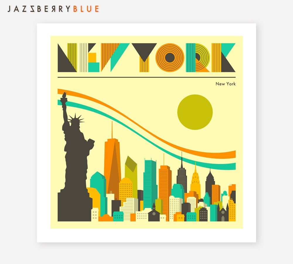 NEW YORK SKYLINE Colorful Modern Wall Art for the Home