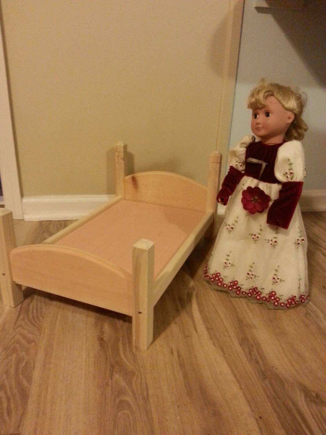 wooden 18 inch doll bed