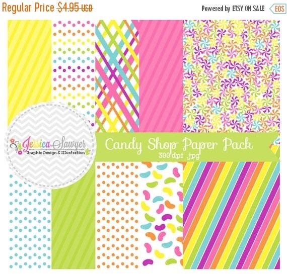 80% OFF - INSTANT DOWNLOAD, candy background - rainbow whimsical digital paper - printable paper - card maing, invite design, scrapbook Il_570xn