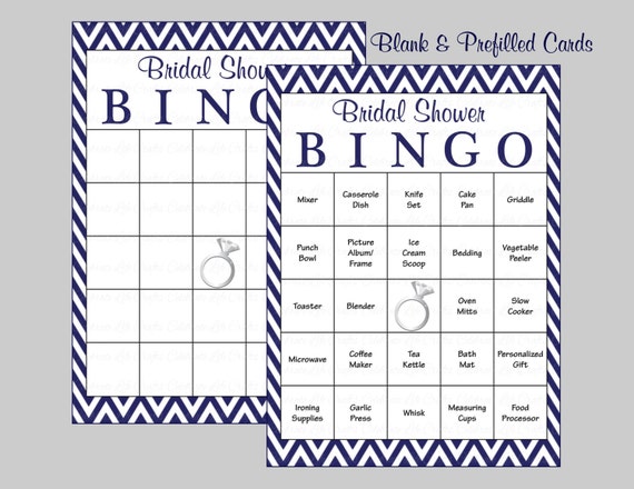 Blank Bridal Shower Bingo Template