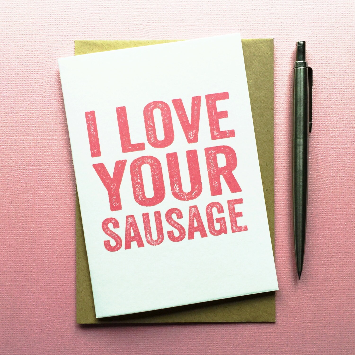 I love your Sausage Funny British Humour by doyoupunctuate on Etsy