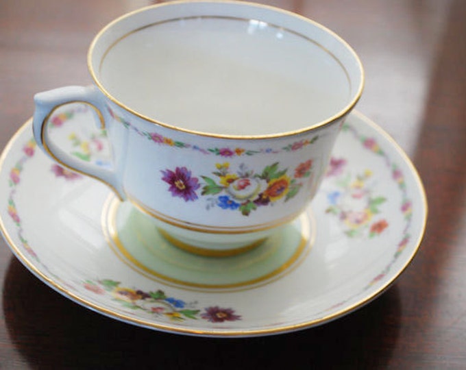 Colclough Tea cup and saucer Fine Bone China Floral