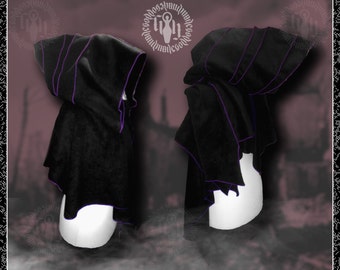 Post Apocalyptic Pixie, Hooded wrap/muffler with pixie point hems, polar fleece