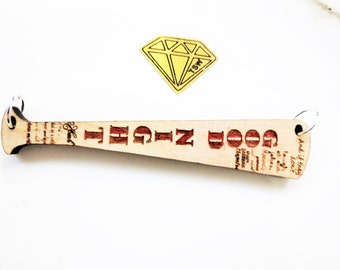 GOOD NIGHT BAT Laser Cut Harley Quinn's Bat Wooden Engraved necklace Suicide Squad