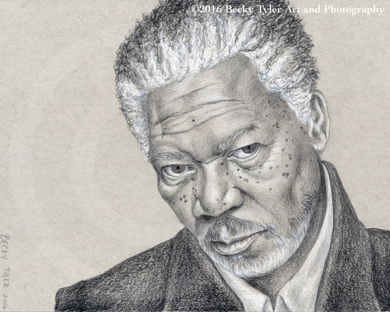 Morgan Freeman Original Drawing 