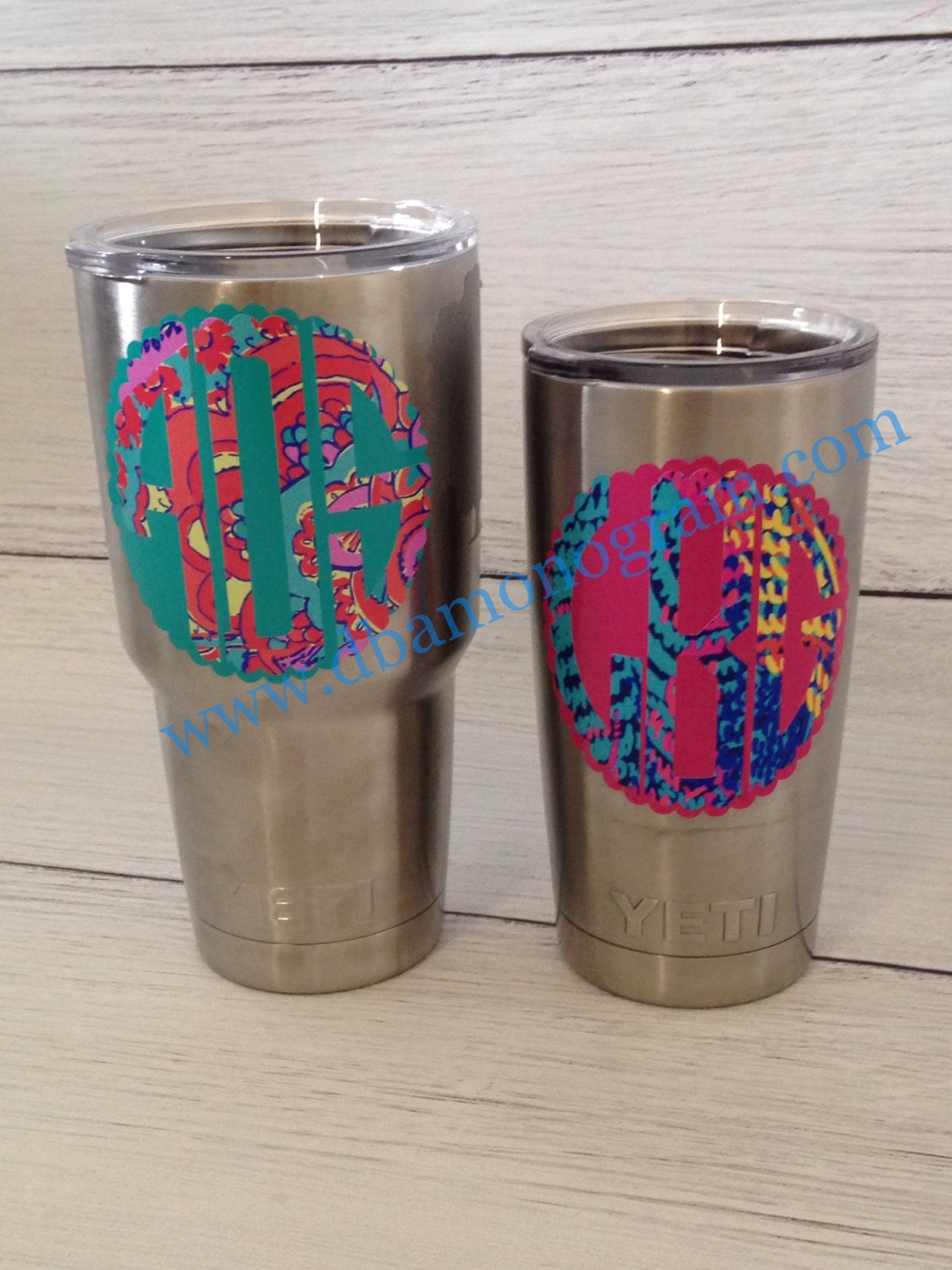 Monogram Decal Sticker Cup Decal Monogram by DesignsbyApril1234