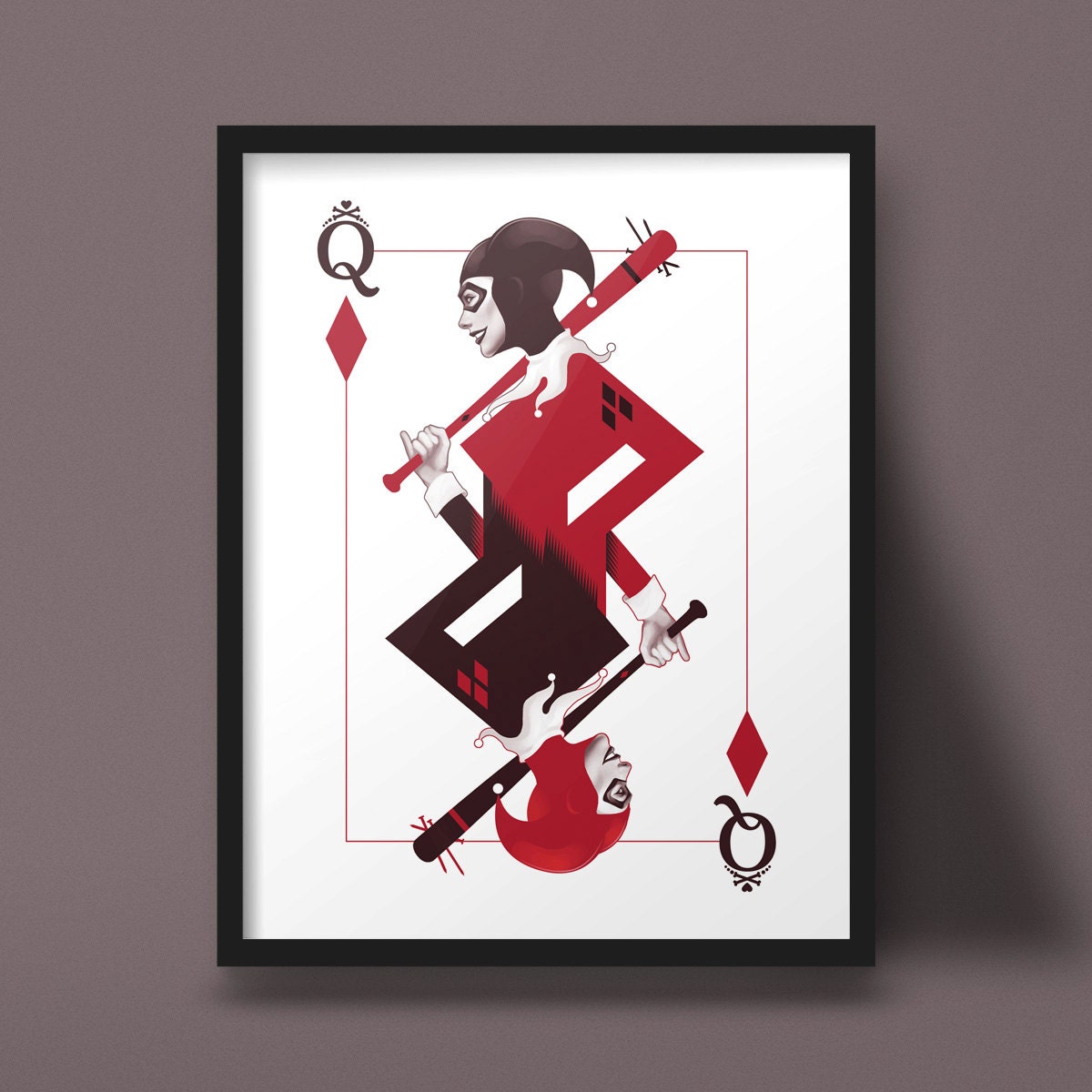 Harley Quinn Art Print Superhero Poster Modern Illustration
