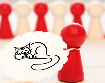 Rubber stamp - cat - approx. 20 mm ø