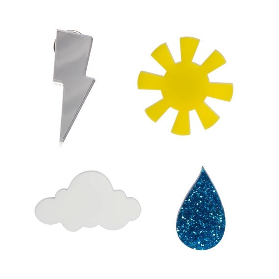 Weather Pin Set - laser cut acrylic