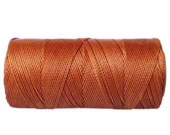 Waxed Polyester Cord, 15 meters/16 yards Knotting Cord, Bracelet Cord - Copper