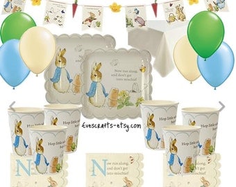 Peter rabbit party, peter rabbit bunting, Peter rabbit baby shower, christening, first birthday party, Peter rabbit supplies, DELUXE party